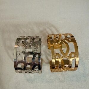 Brighton Gold and Silver Cut-Out Cuff Bracelets